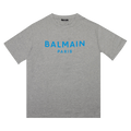 Balmain Logo T-Shirt "Grey/Sky Blue"