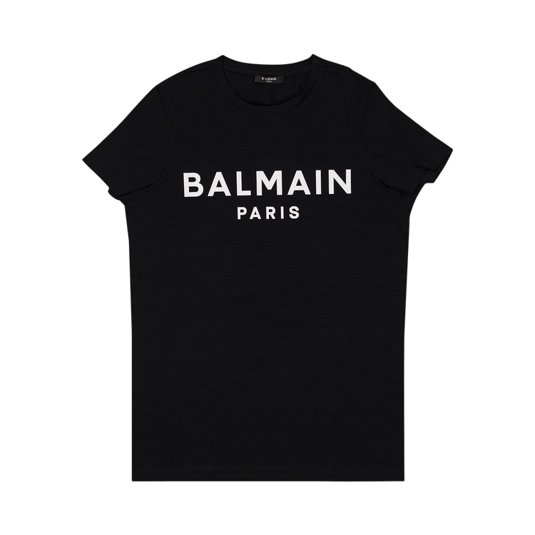 Balmain Logo Printed Crewneck T-Shirt "Black/White"