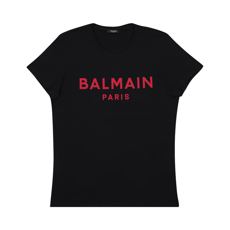 Balmain Logo Fitted T-Shirt "Black/Red"