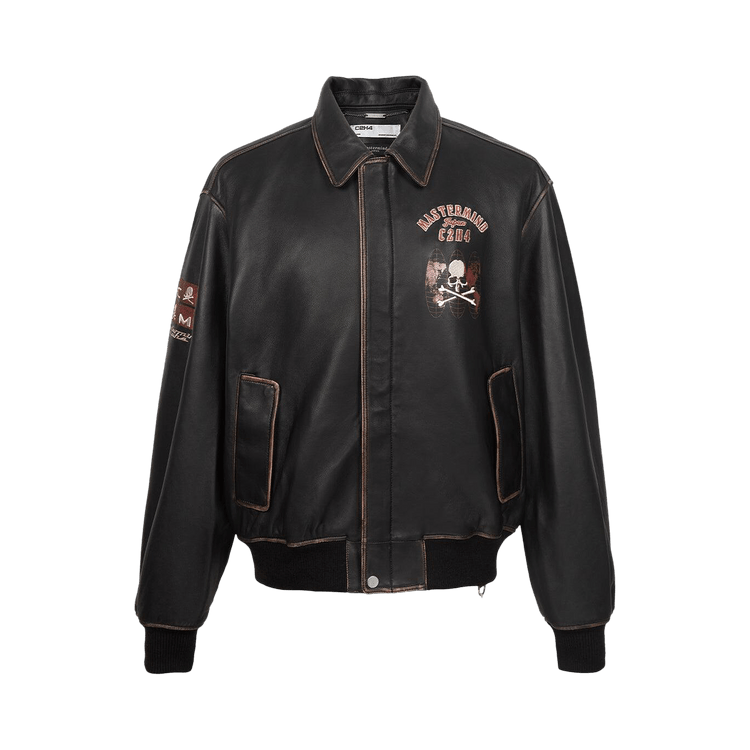 Mastermind Japan x C2H4 Washed Leather Jacket "Faded Black"