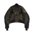 Mugler Satin Bomber Jacket "Military/Black"