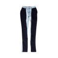 Mugler Bi-Color Skinny Jeans "Tokyo Blue/Black"