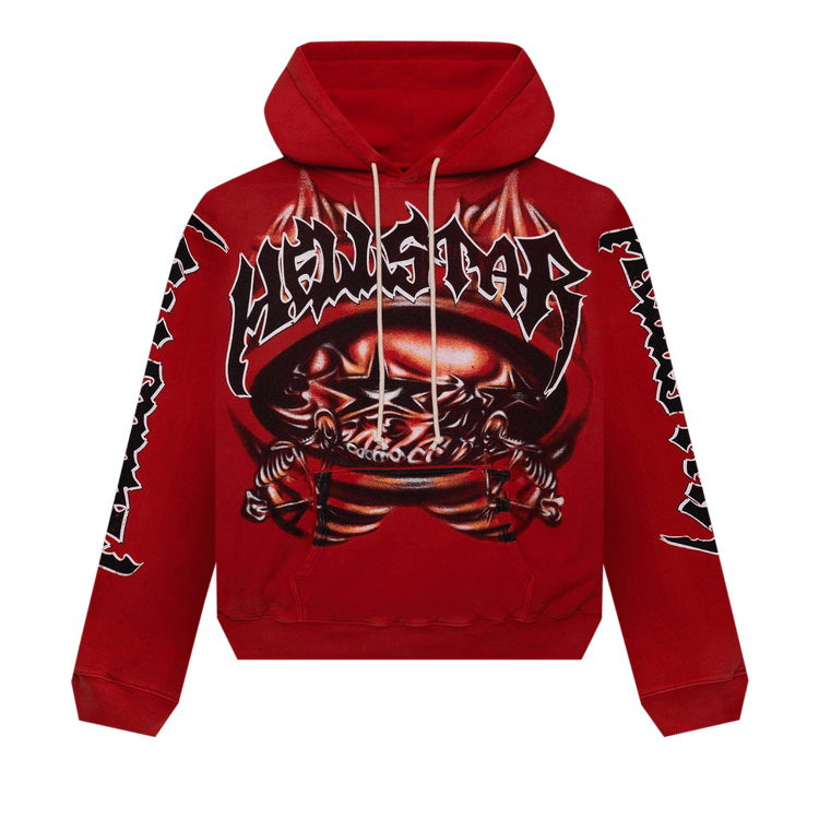 Hellstar Halloween Skeleton Airbrushed Hoodie "Red"