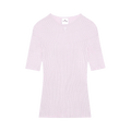 Courrèges Solar Short-Sleeve Light Rib Sweater "Mist"