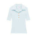 Courrèges Rib Knit Polo "Iceberg"