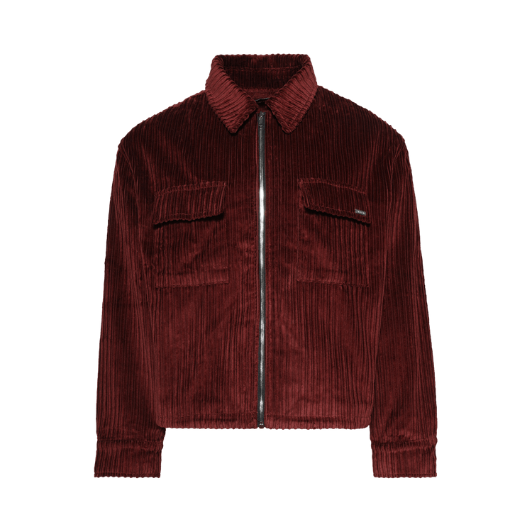 Nahmias Corduroy Long-Sleeve Boxy Zip Up "Saffron"