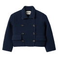 Miu Miu Cropped Wool Jacket "Navy"