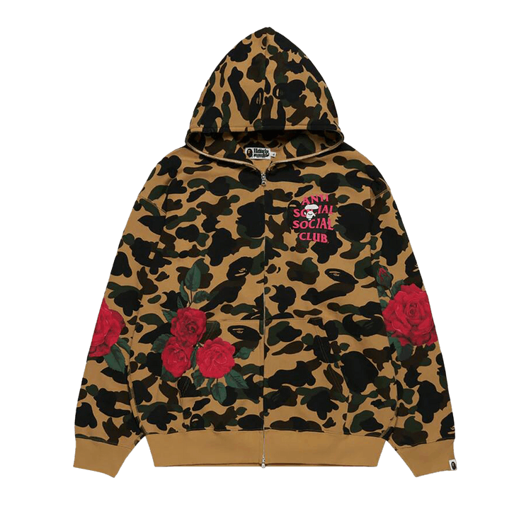 BAPE x Anti Social Social Club Full Zip Hoodie "Yellow"