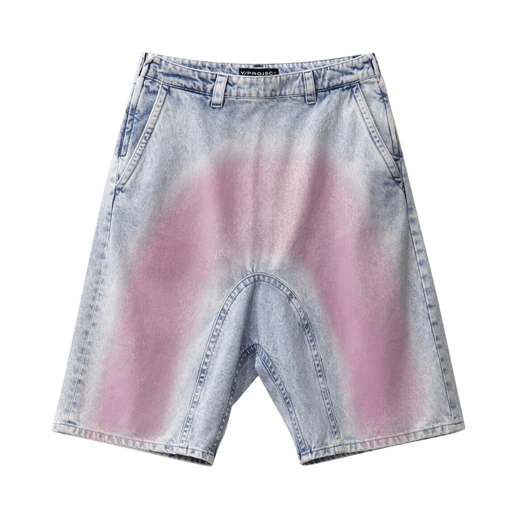Y/Project Souffle Denim Shorts "Ice Blue/Pink Flock"