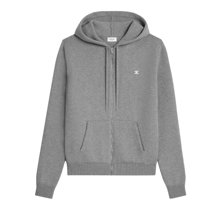 CELINE Triomphe Zip Hoodie "Medium Grey"