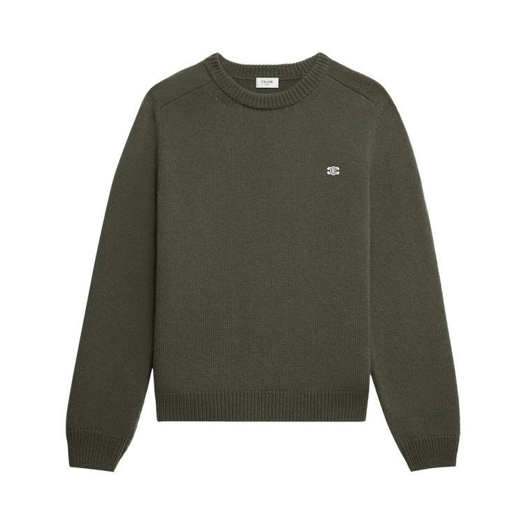 CELINE Triomphe Crewneck Sweater "Khaki"