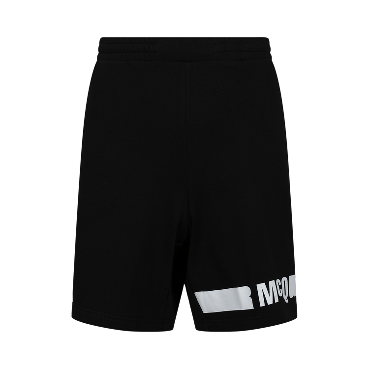 Alexander McQueen Redacted Logo Sweatshorts "Darkest Black"