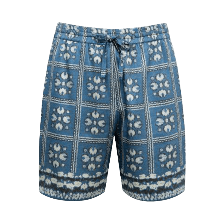Nahmias Tiled Silk Shorts "Blue"