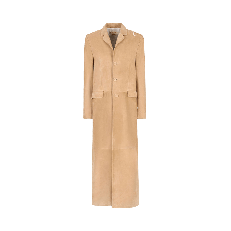 Marni Soft Suede Duster Coat "Pale Peach"