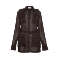 Saint Laurent Chiffon Shirt Dress "Chocolat"