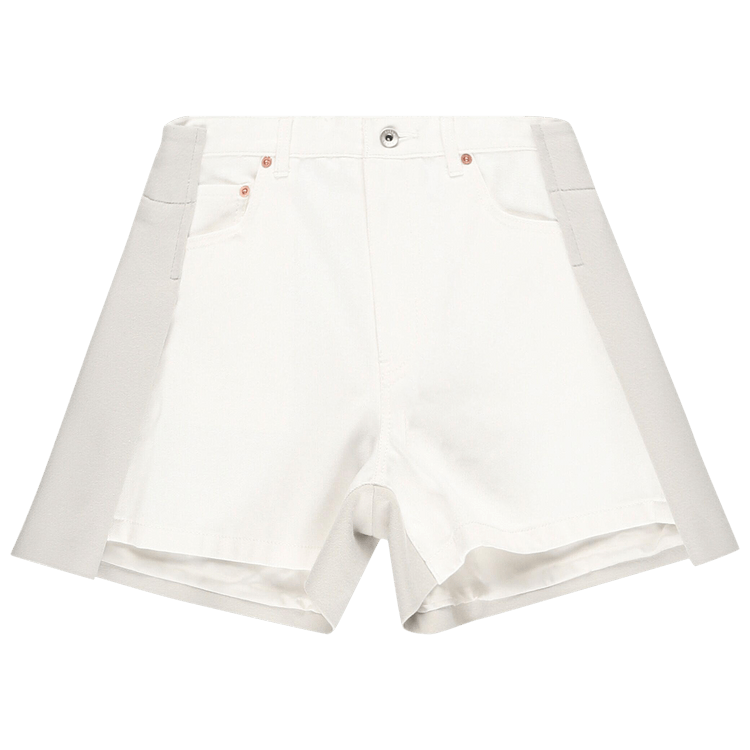 Sacai Denim x Wool Melton Shorts "Ecru"