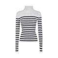 Jean Paul Gaultier Ribbed Mariniere Pullover "White/Navy"