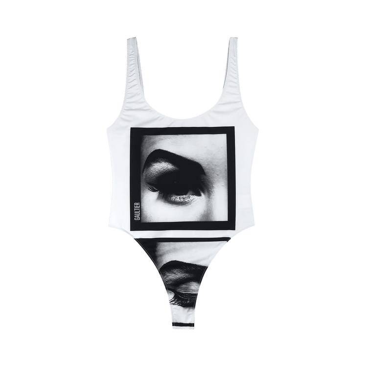 Jean Paul Gaultier Jersey Swimsuit "White/Black"