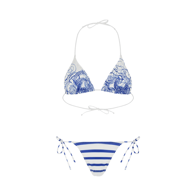 Jean Paul Gaultier Jersery Bikini Set "White/Navy"