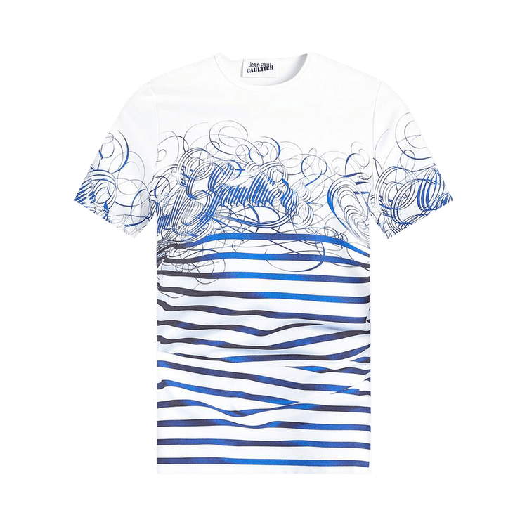 Jean Paul Gaultier Spandex T-Shirt "White/Navy"
