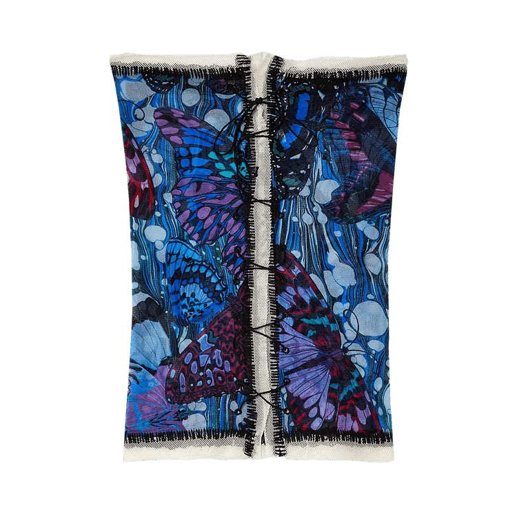 Jean Paul Gaultier Papillon Mesh Bustier "Blue/Multicolor"