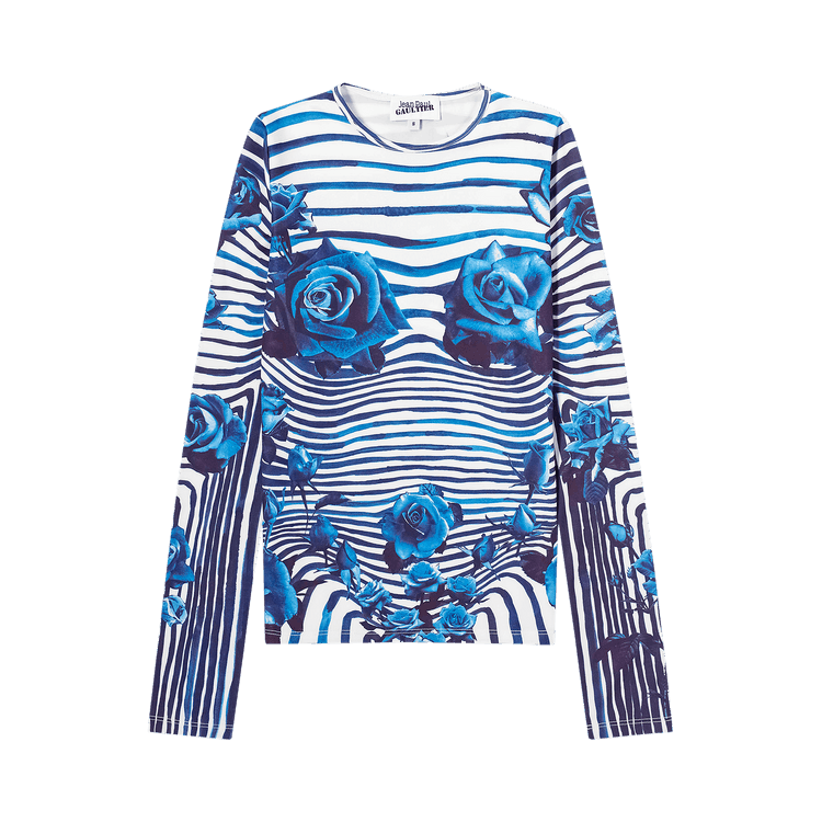 Jean Paul Gaultier Flower Body Morphing Top "White/Navy/Aqua"