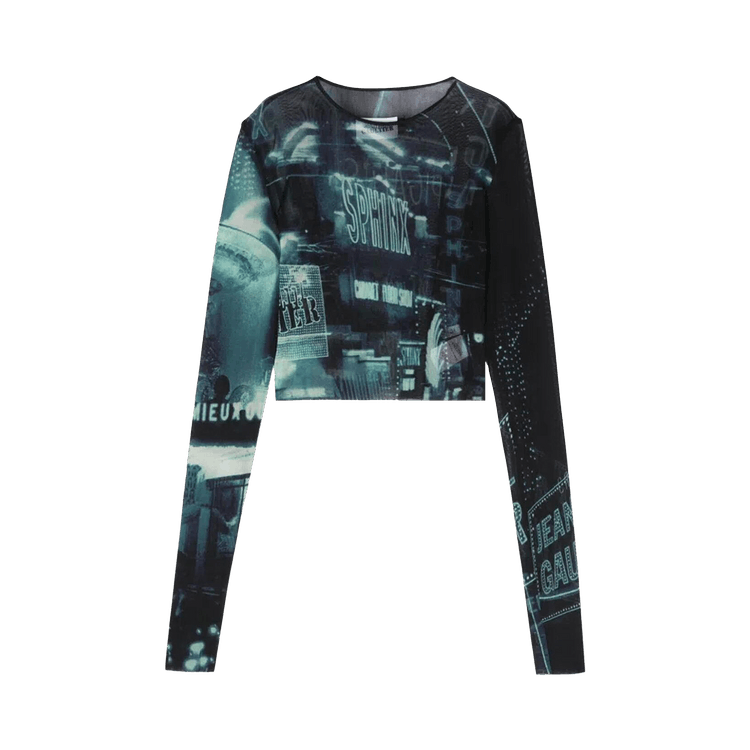 Jean Paul Gaultier Mesh Long-Sleeve Crop Top "Pigalle"