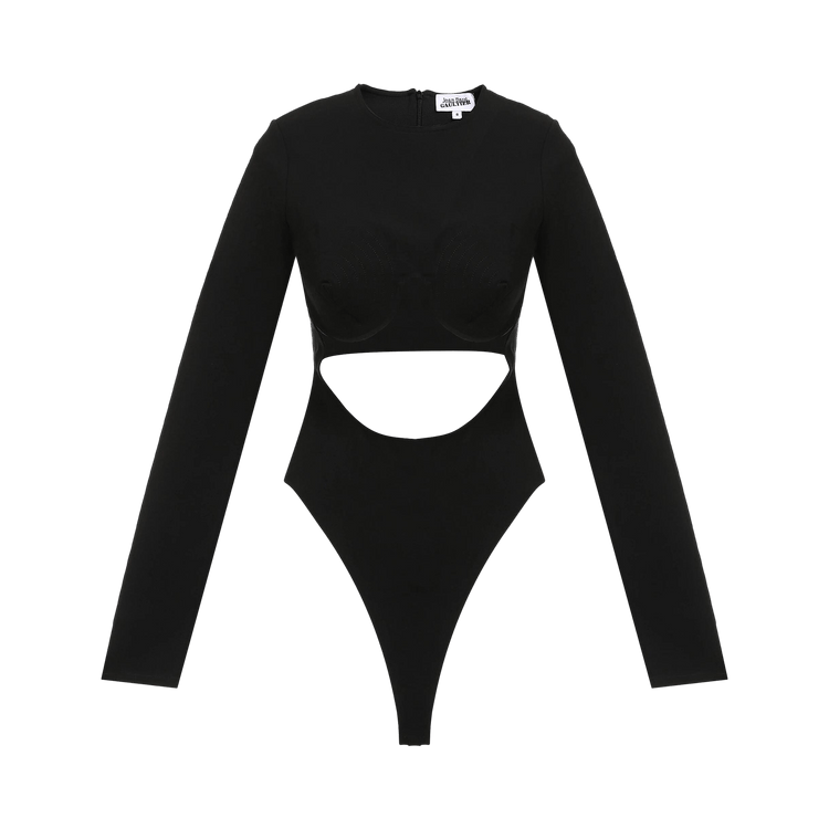 Jean Paul Gaultier Madonna Jersey Long-Sleeve Bodysuit "Black"