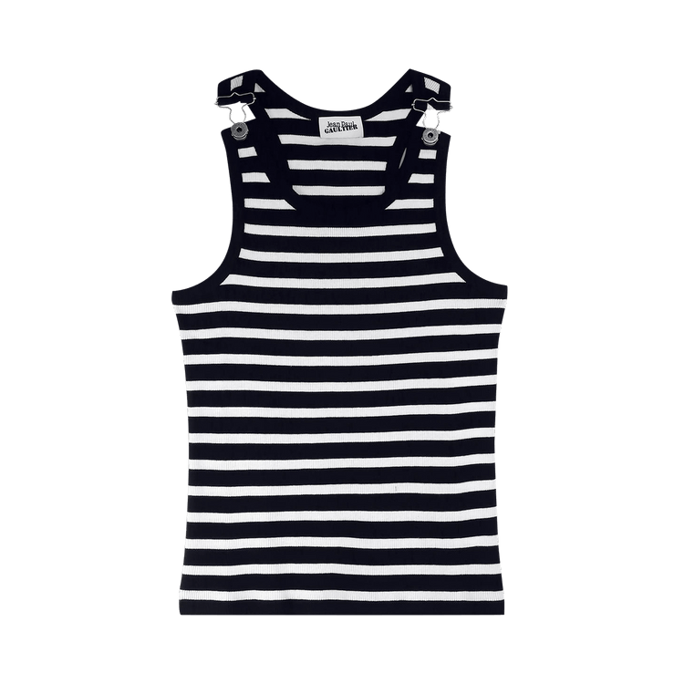 Jean Paul Gaultier Ribbed Mariniere Tank Top "Black/White"