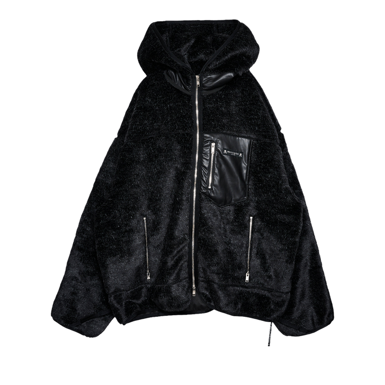 Mastermind Hooded Rabbit Fur Jacket "Black"