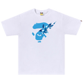 BAPE ABC Camo Ape Face Sta Tee "White/Blue"