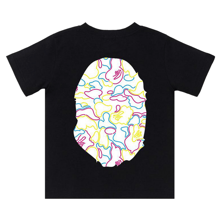 BAPE Neon Camo Big Ape Head Tee "Black"