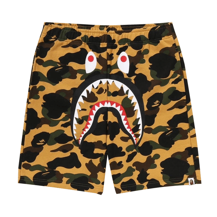BAPE 1st Camo Shark Regular Fit Sweat Shorts "Yellow"