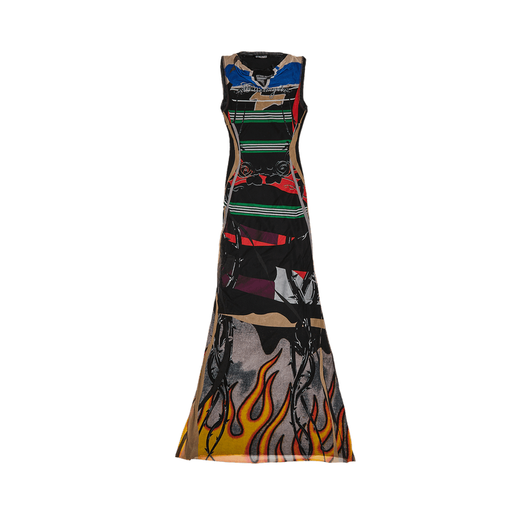 Ottolinger Mesh Maxi Dress "Polo Print"