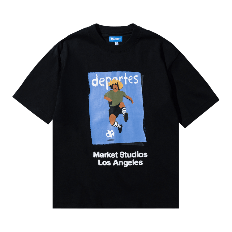 Market Illustrated Soccer T-Shirt "Black"