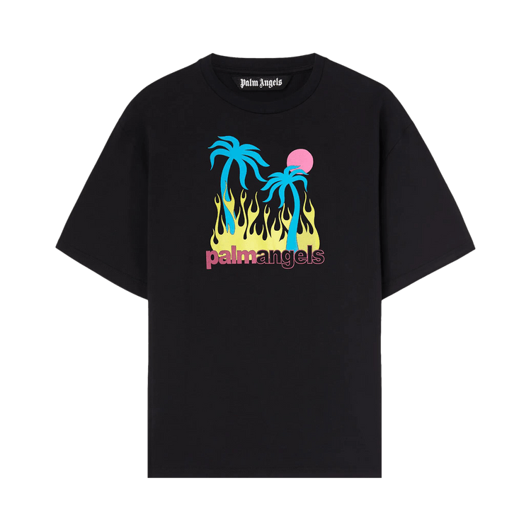 Palm Angels Burning Oasi Slim Tee "Black/Multicolor"