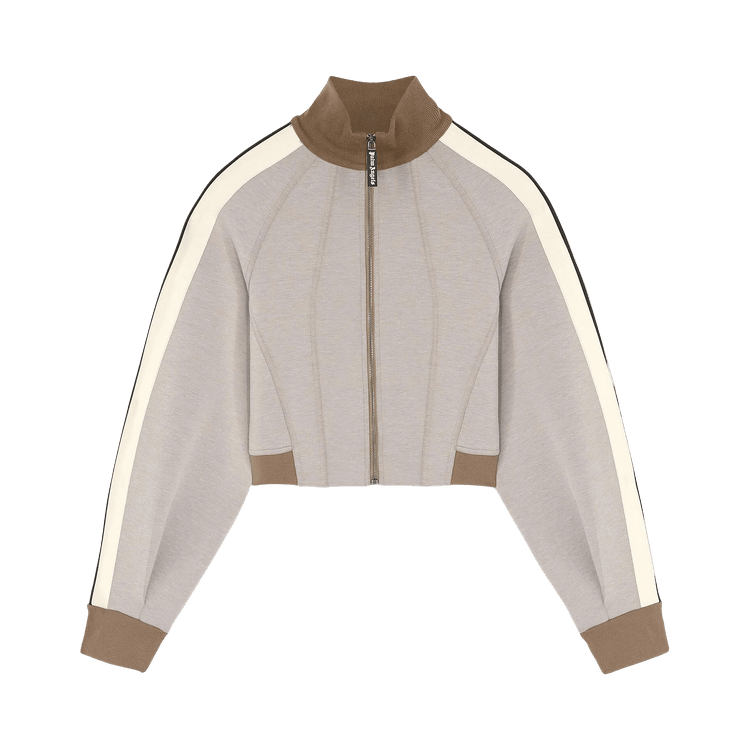 Palm Angels Neoprene Track Jacket "Taupe/Off White"