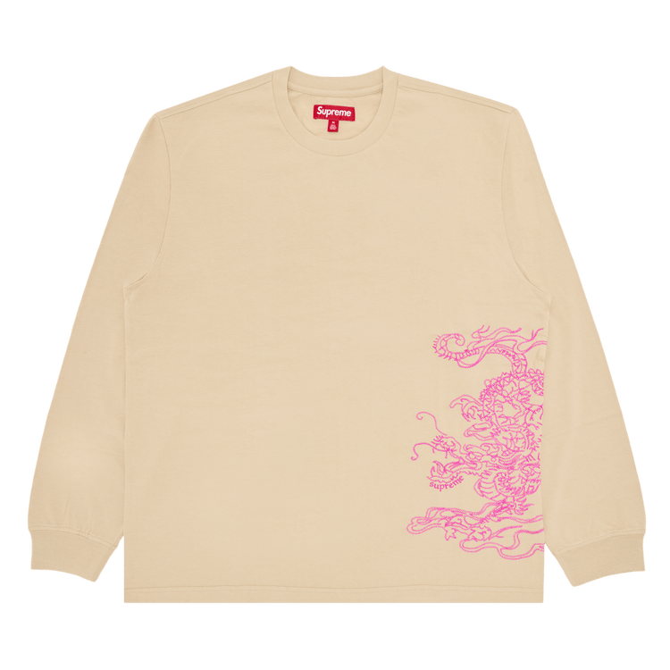 Supreme Dragon Embroidered Long-Sleeve Top "Khaki"