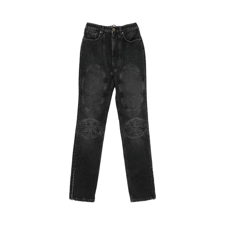 Jean Paul Gaultier Lacing And Knee Detail Denim Jeans "Black"