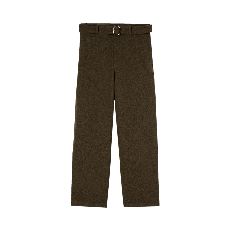 Jil Sander Sustainable Felted Wool Flannel Trouser "Brown"