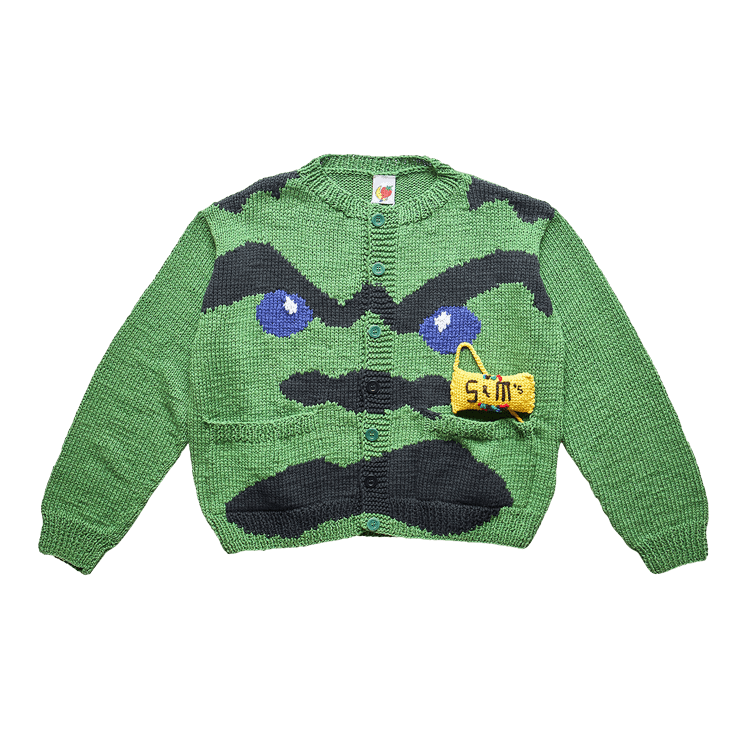 Sky High Farm Workwear Ice Cream Hand Knit Cardigan "Green"