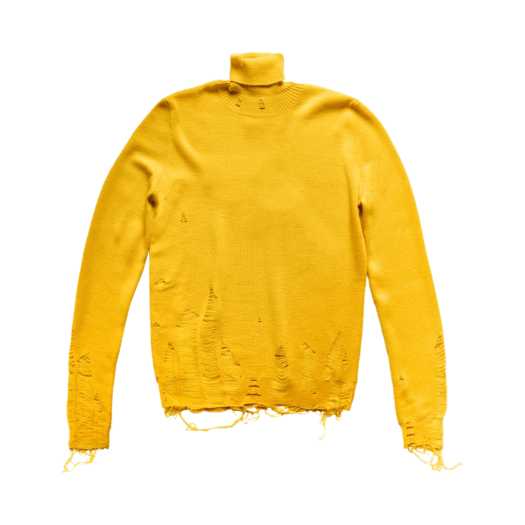 MM6 Maison Margiela Destroyed Fitted Turtle Neck "Yellow"