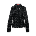 Prada Ruched Faux Leather Jacket "Black"
