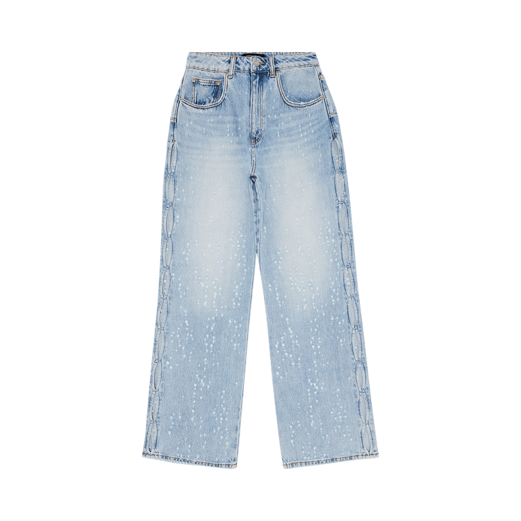 PURPLE BRAND Cut-Out Wide Leg Jeans "Light Indigo"