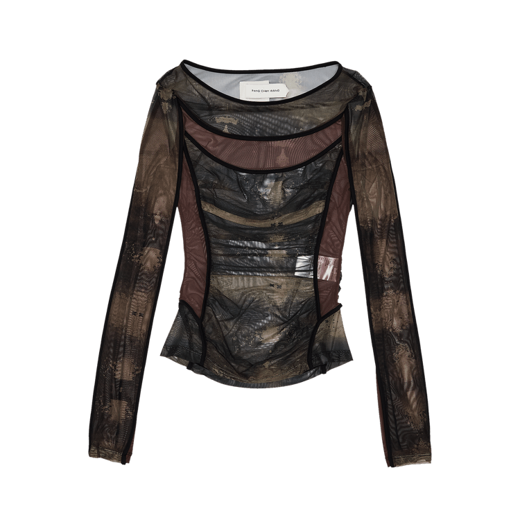 Feng Chen Wang Deconstruction Grenadine Top "Brown"