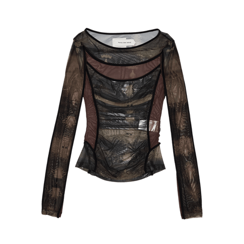 Feng Chen Wang Deconstruction Grenadine Top "Brown"