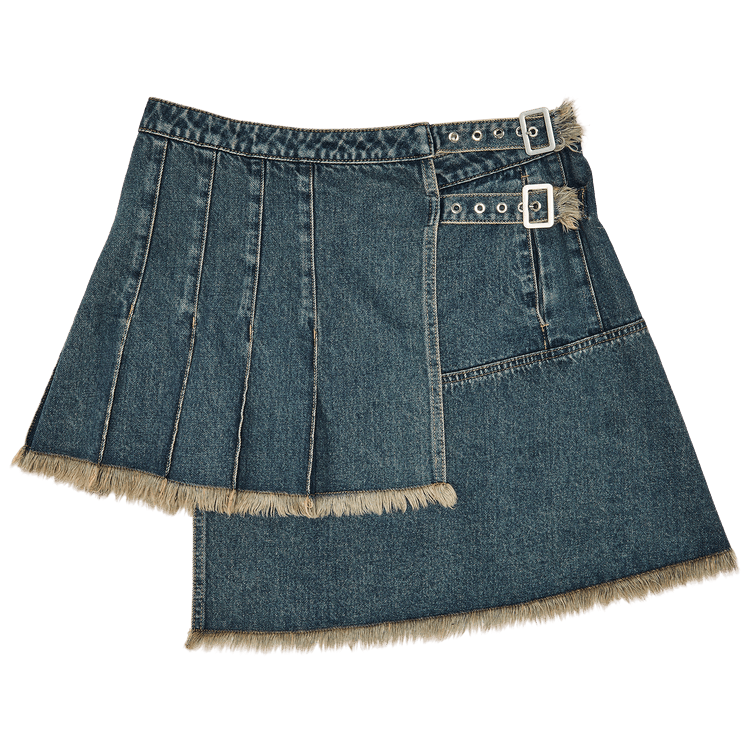 Feng Chen Wang Denim Pleated Skirt "Blue"