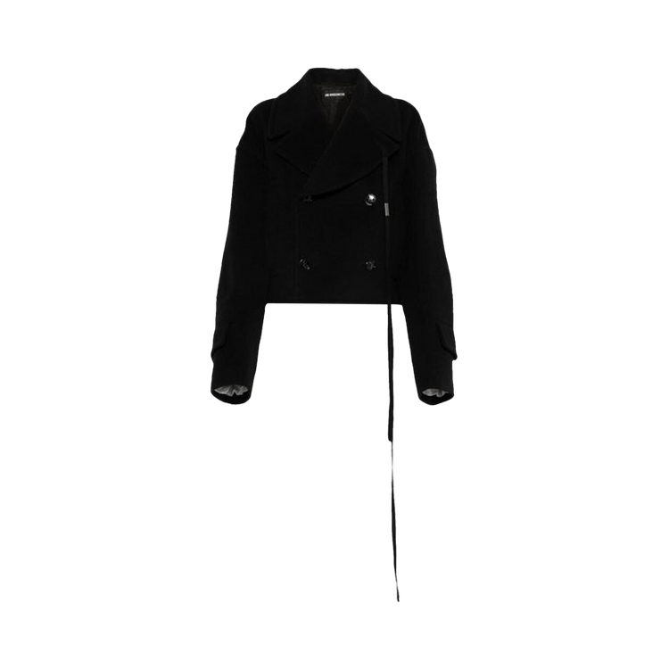 Ann Demeulemeester Double Breasted High Comfort Short Caban Coat "Black"