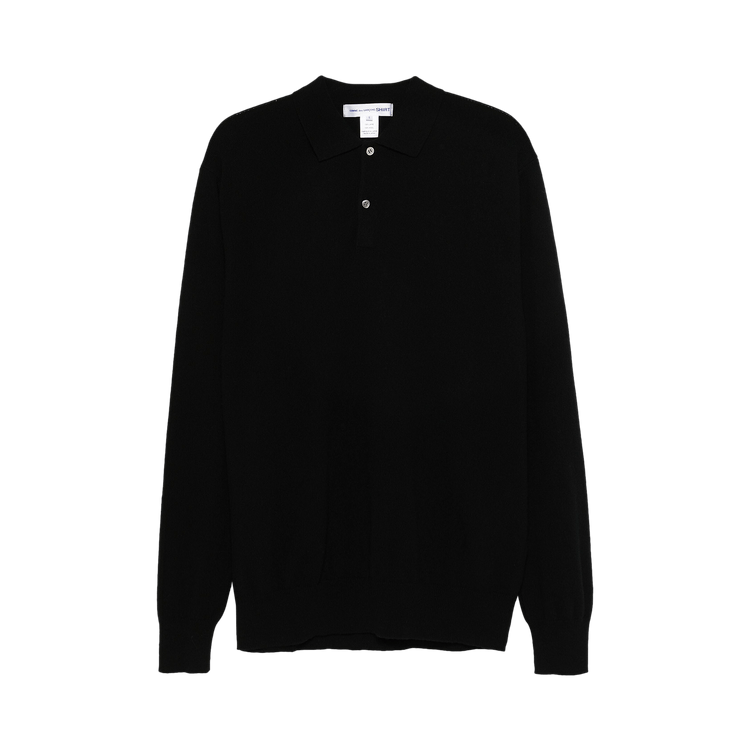 Comme des Garçons SHIRT Long-Sleeve Knit Polo "Black"