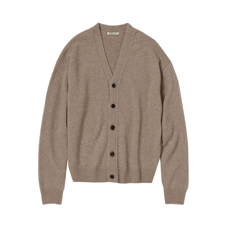 Auralee Baby Cashmere Knit Cardigan "Natural Brown"